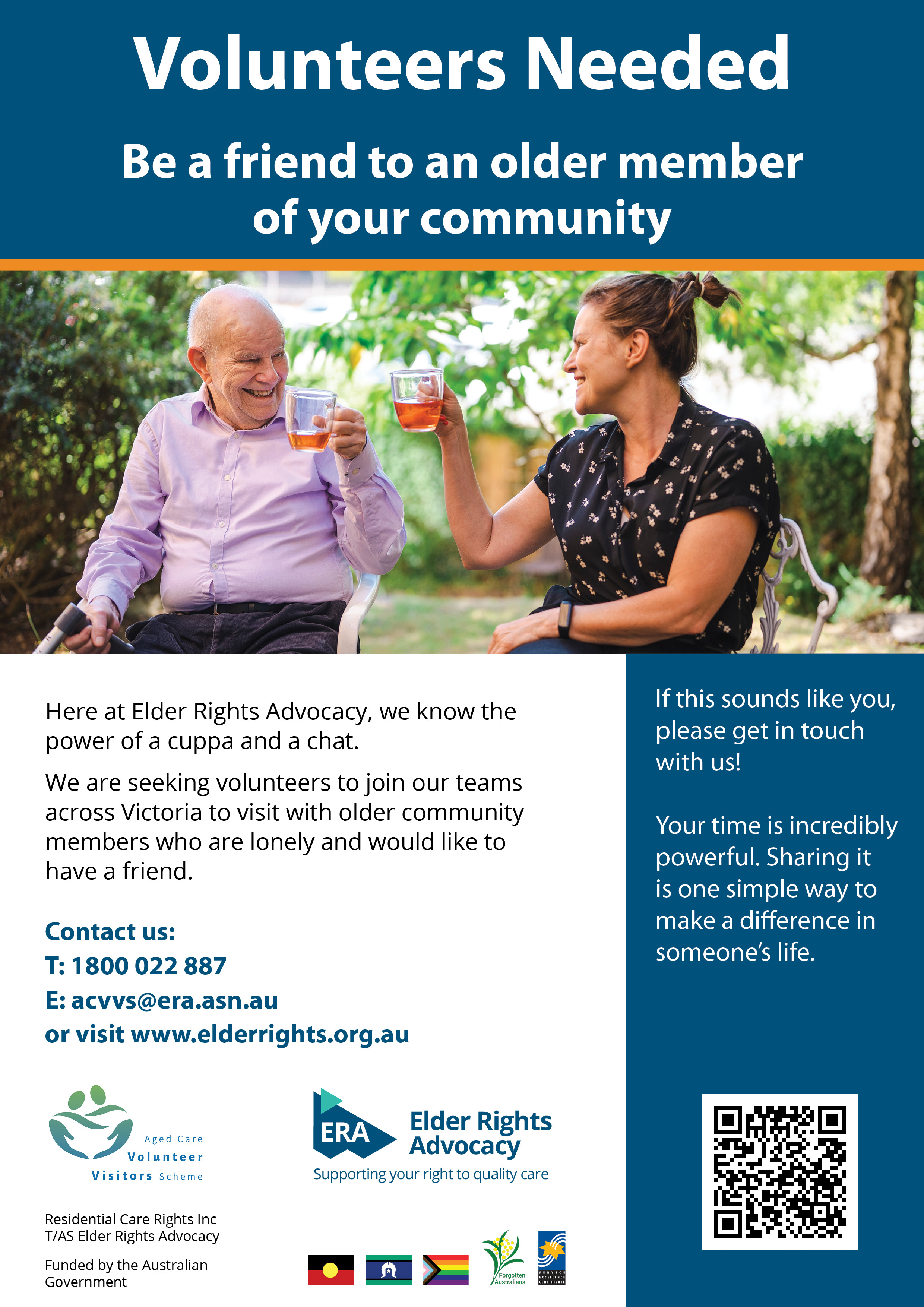 Elders Rights Visitor Scheme volunteer opportunity flyer