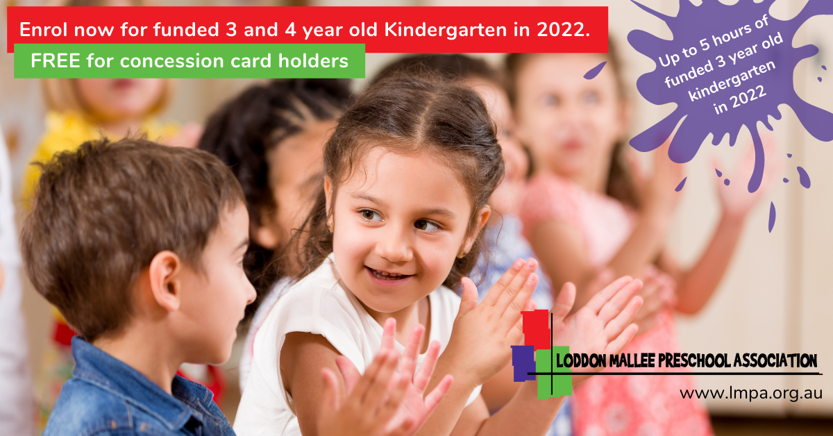 Enrol now for funded 3 and 4 year old Kindergarten in 2022. 