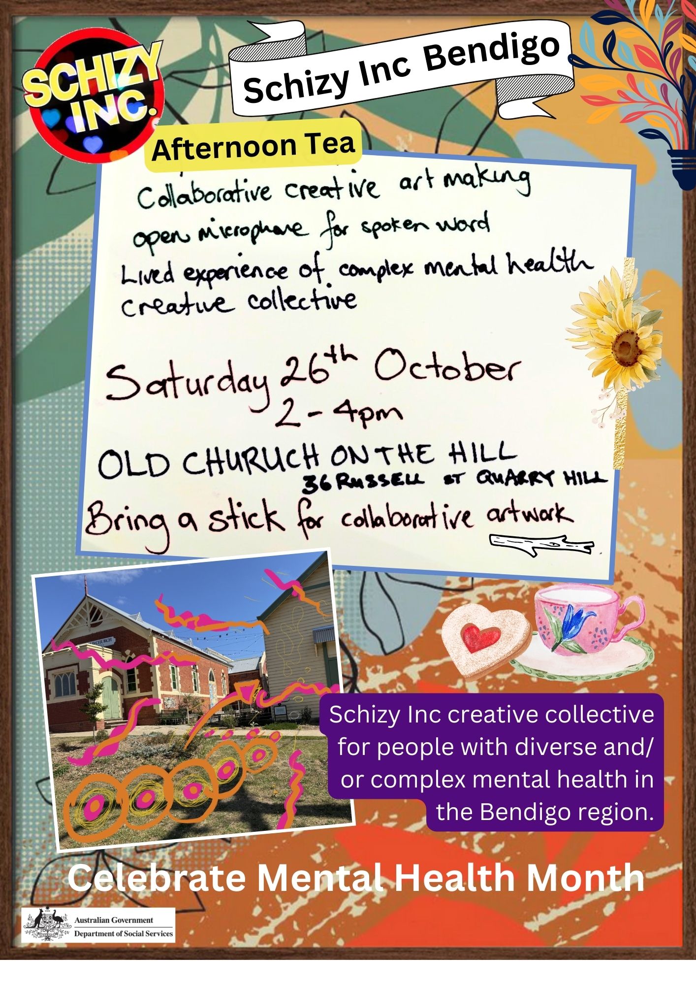 Creative Arvo Tea celebrating Mental Health Month | Connect Greater Bendigo