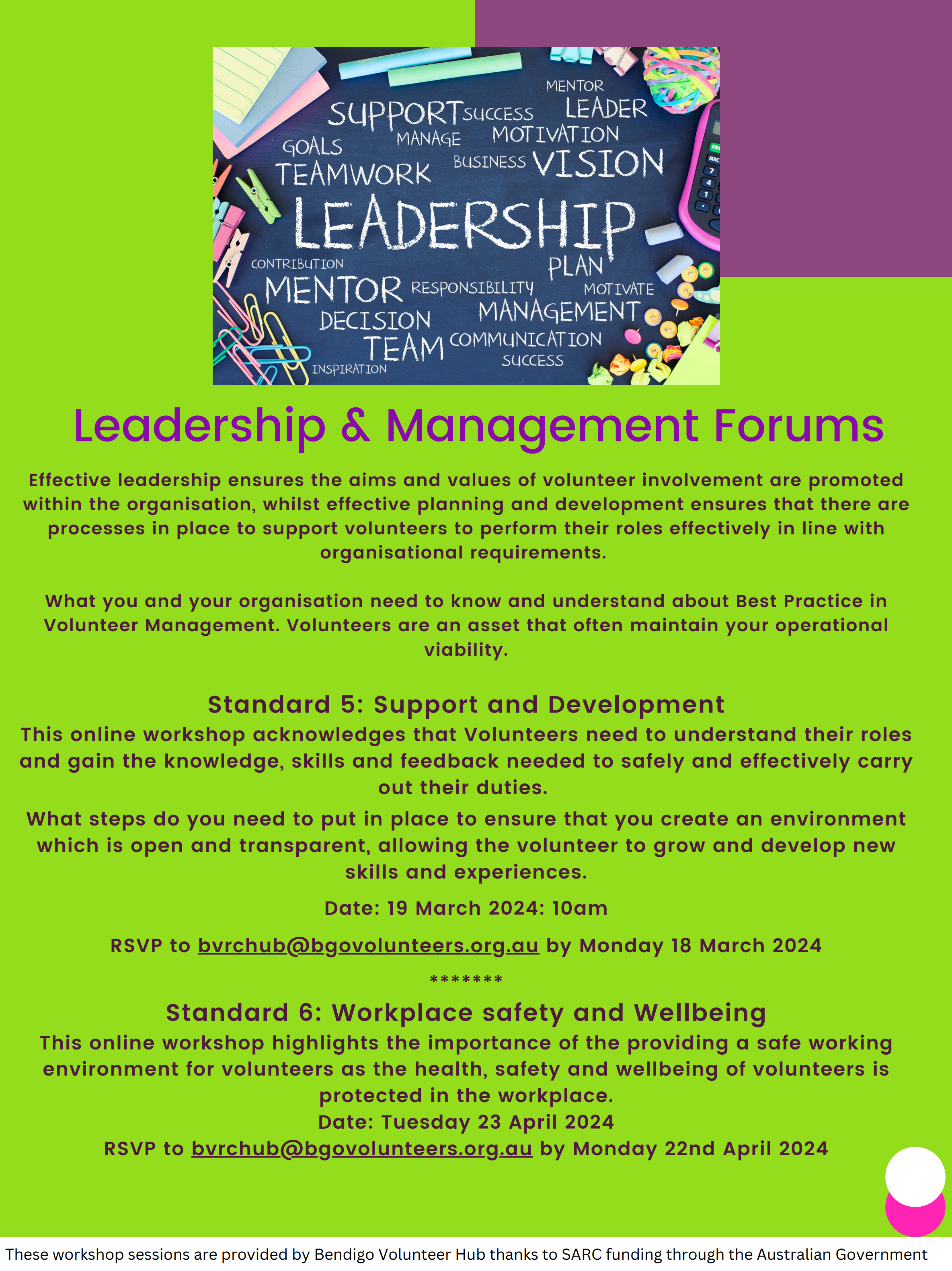 Leadership and Management Forum flyer