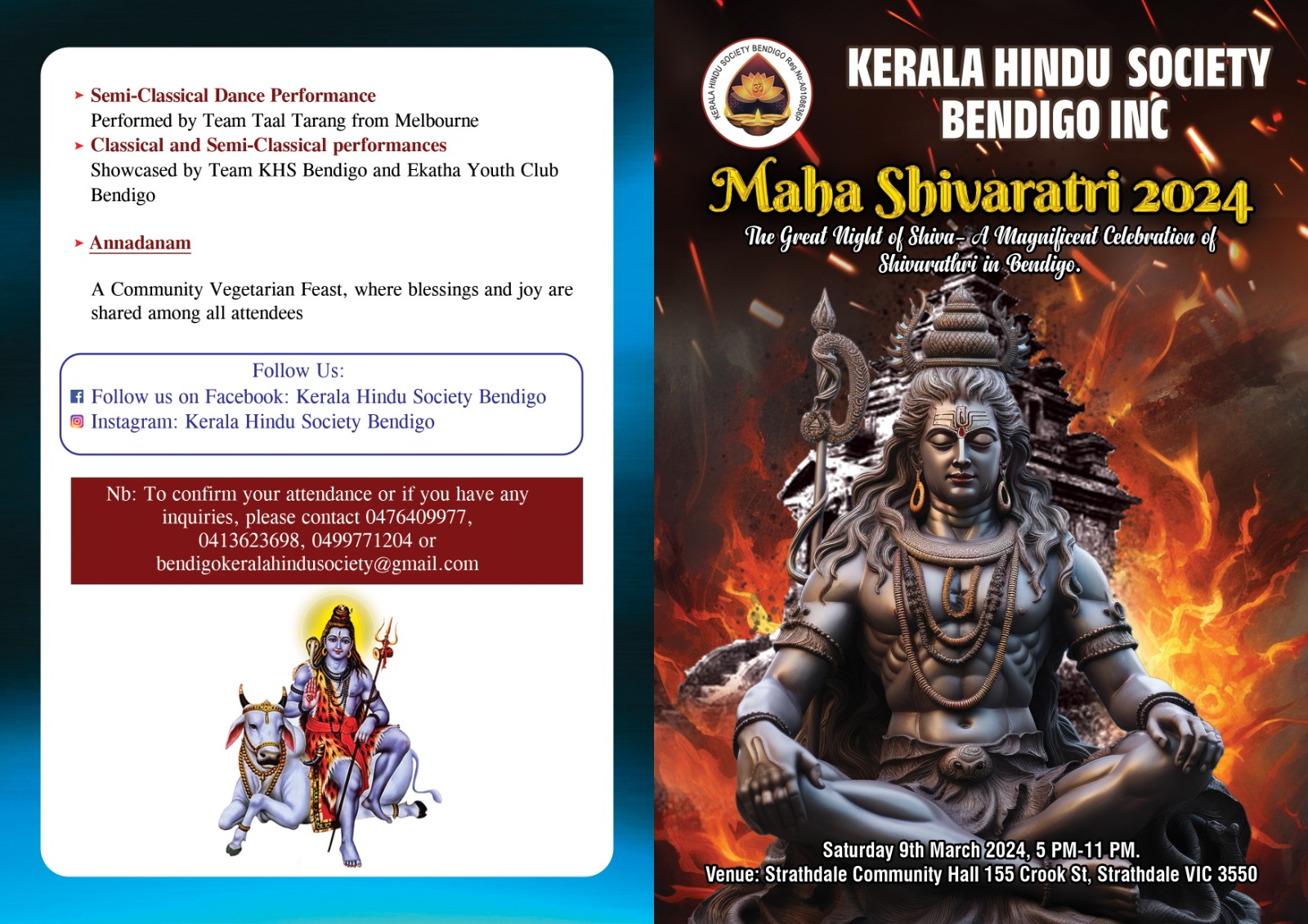 Maha Shivaratri 2024 flyer
